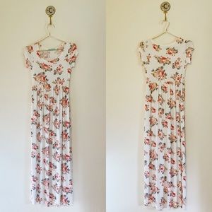 CHRIS & CAROL Floral Knit Short Sleeve Maxi Dress